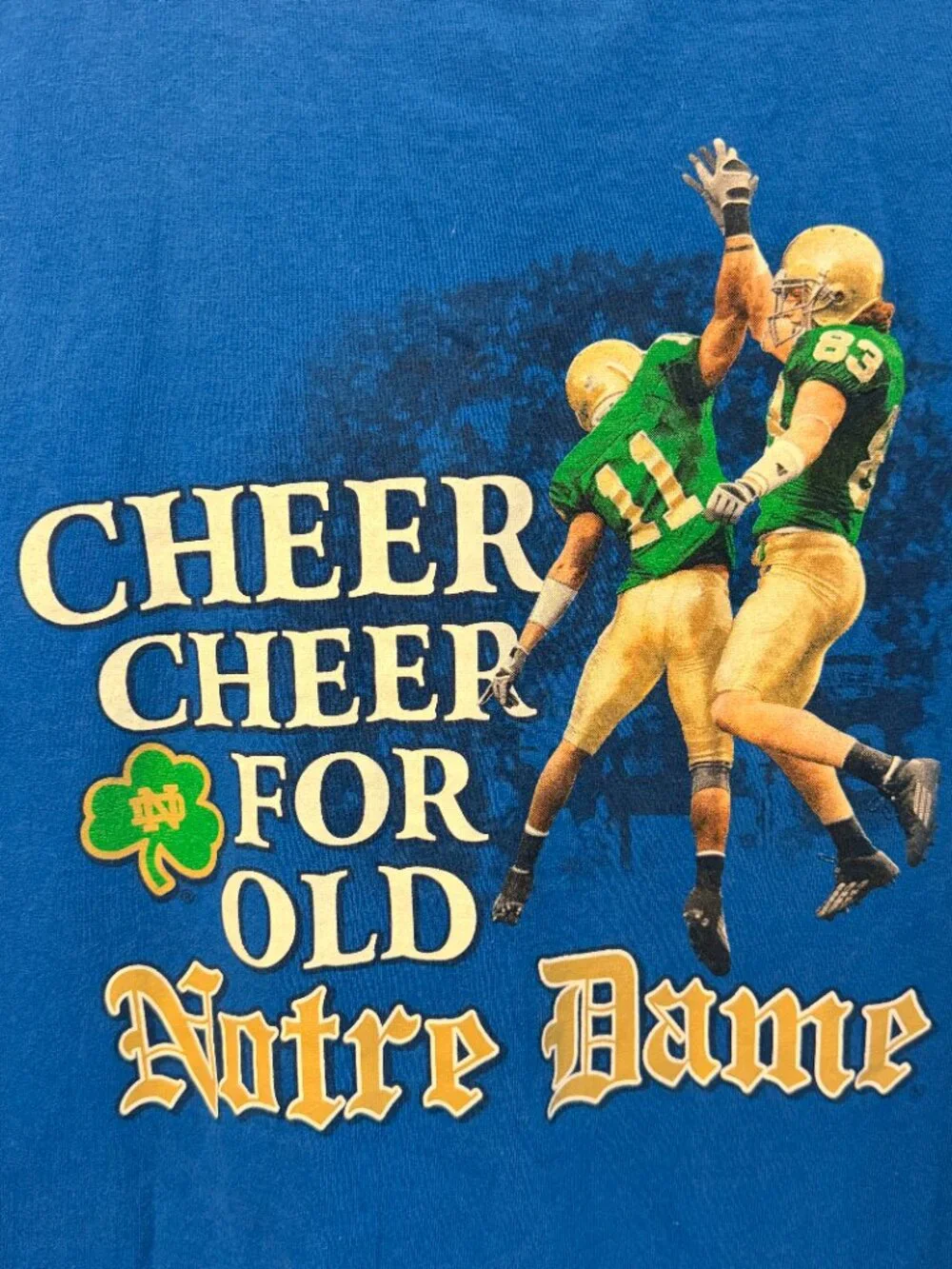 Adidas Notre Dame The Shirt 2011 Football Graphic Tee Royal Blue Mens Size XL